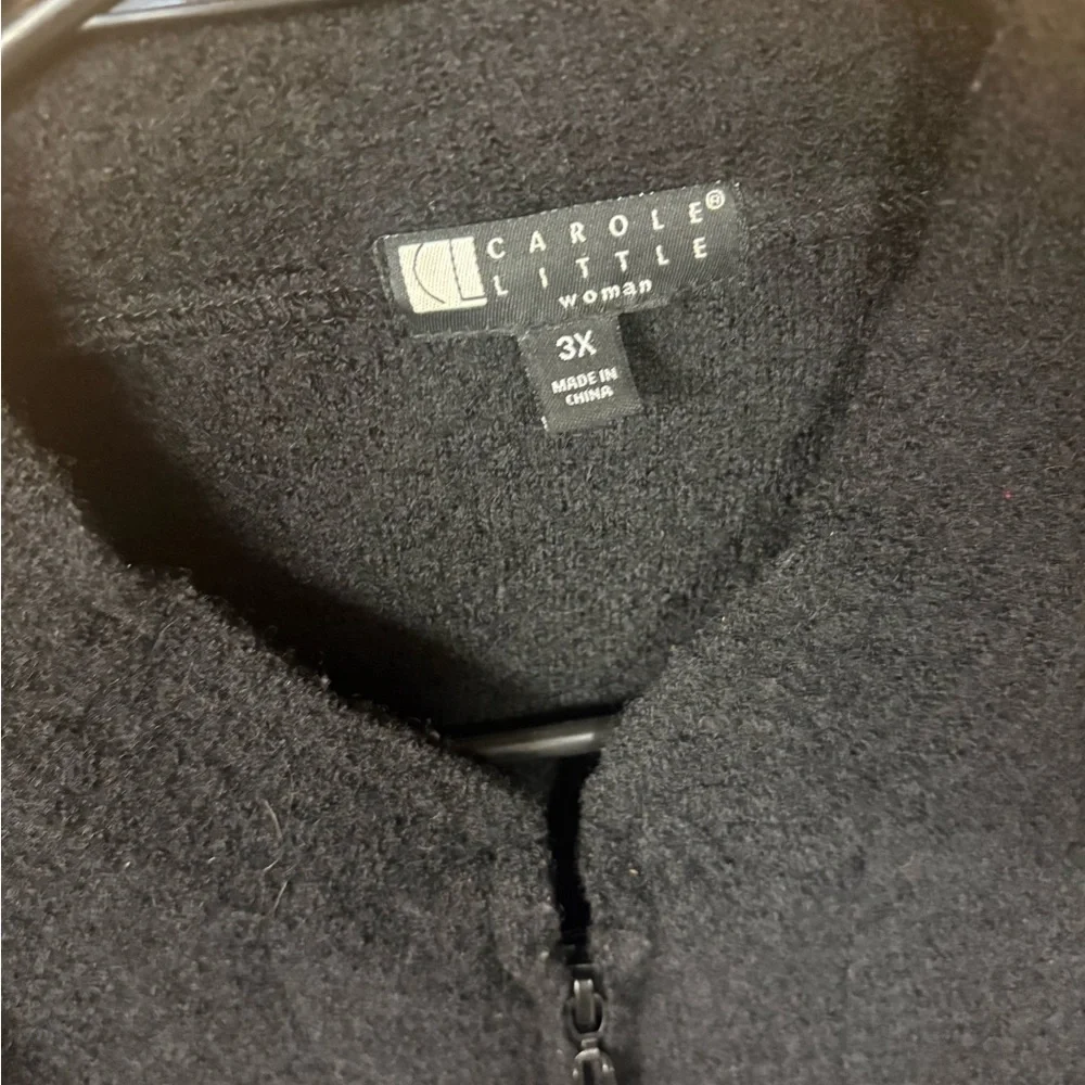 Carole Little Black Zip Up Sweater - Picture 3 of 12